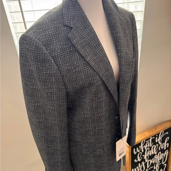 DUCHAMP CROSSHATCH PLAID KNIT SPORTCOAT Men’s NWT 36R